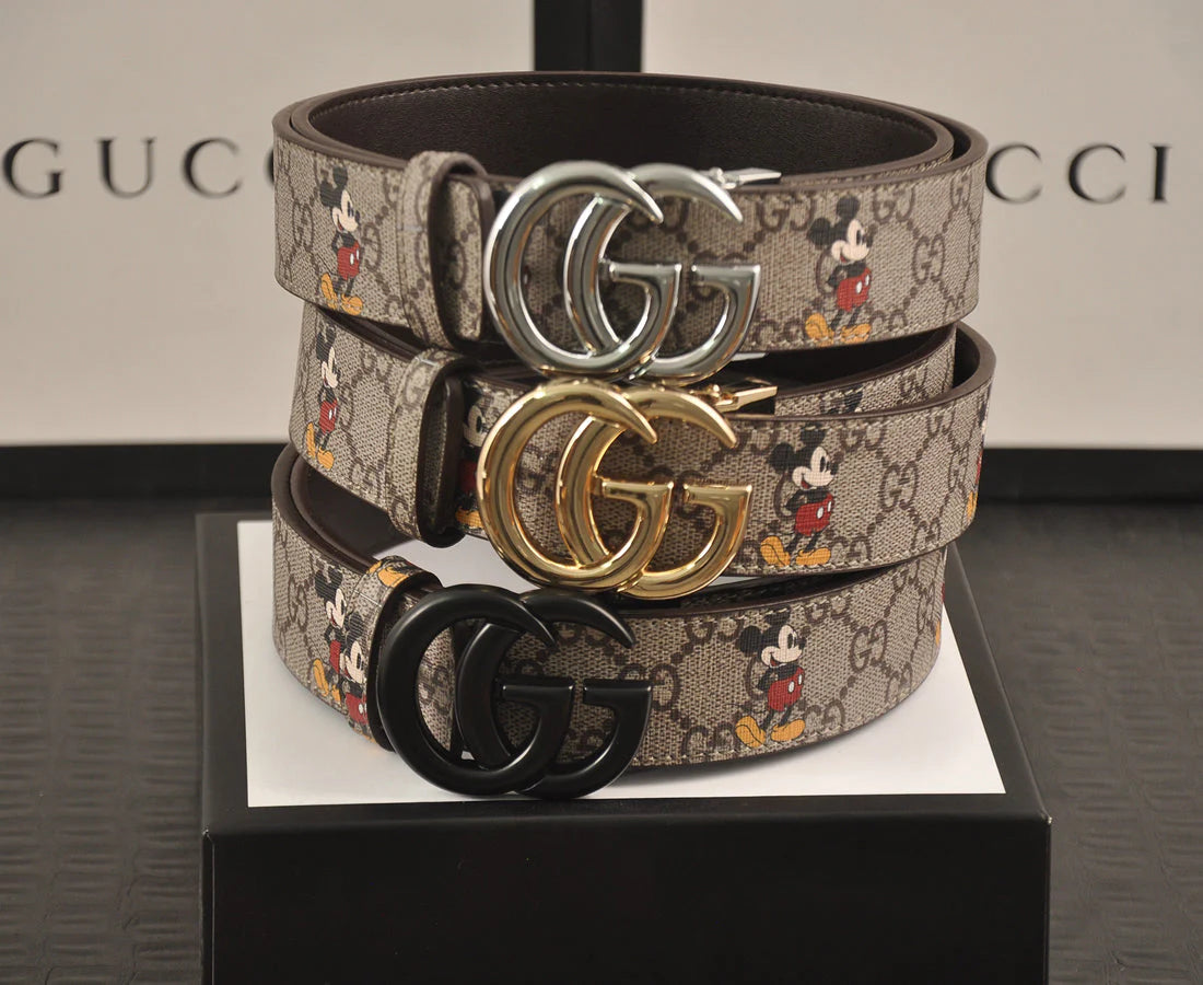2025 3-color double G Mickey Mouse print belt