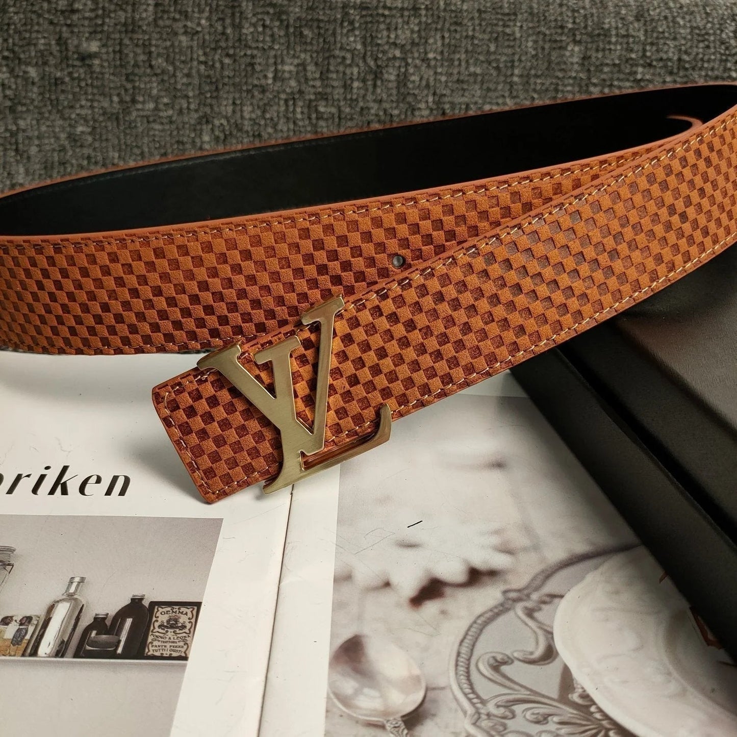 2025 3 Colors Orange Leather Belt