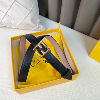 2025 2.0cm Women's New Belts Thin Belts with Rings and FF Buckles