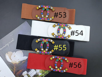 7CM elastic waistband, fashionable metal buckle dress suit jacket decoration belt