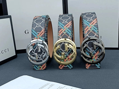 2025 3 Colors  double G stripe calico belt