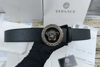 2025 4 Colors   lion head double-sided lychee pattern belt