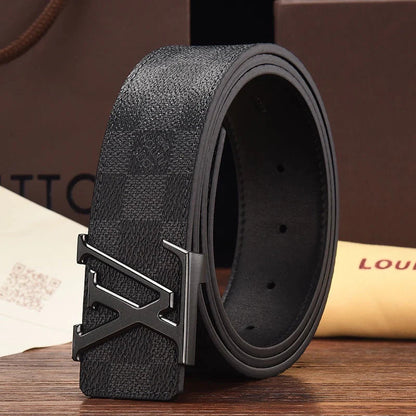 2025 3 Colors  printed letter leather belt