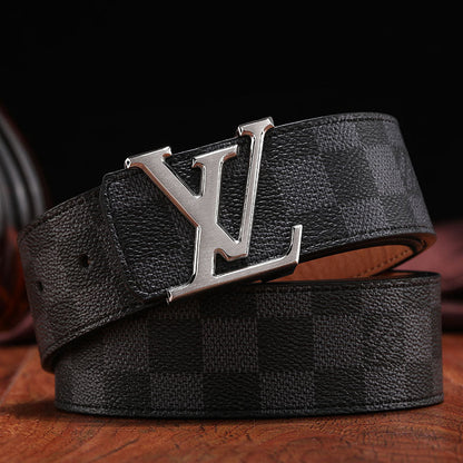 2025 3 Colors  printed letter leather belt