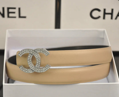 2025 6 color  double C pearl rhinestone belt