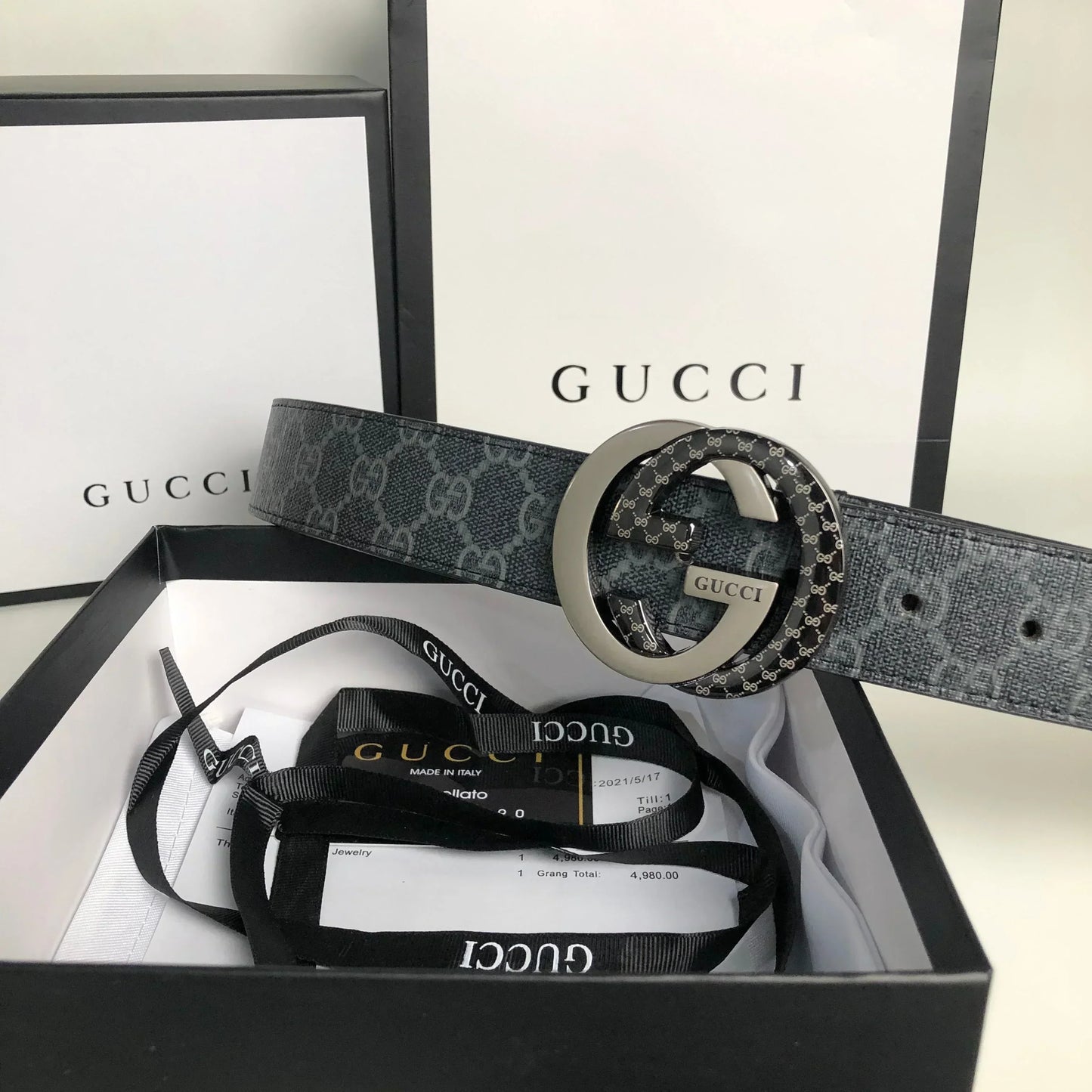 2025 3 Colors printed letter leather belt