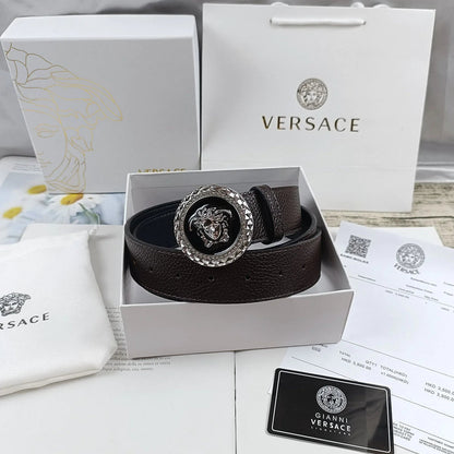 2025 4 Colors  lion head double-sided lychee pattern belt