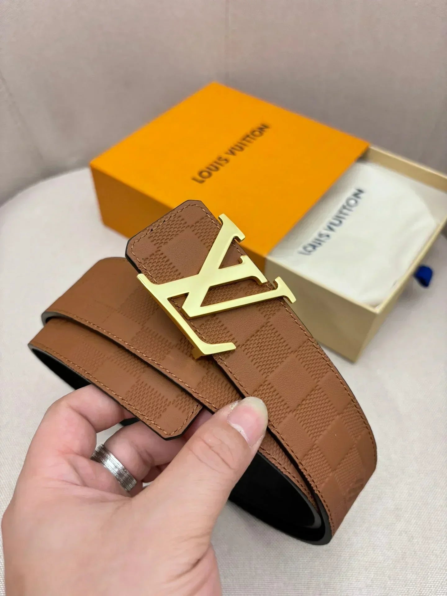 2025 belt Double-sided cowhide leather for men Belt width 4.0 CM