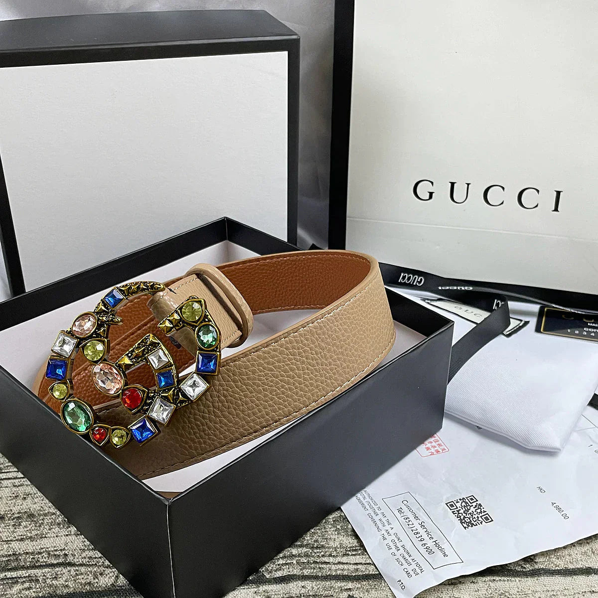 2025 belt 4 Colors  seven-color rhinestone double-sided lychee pattern belt