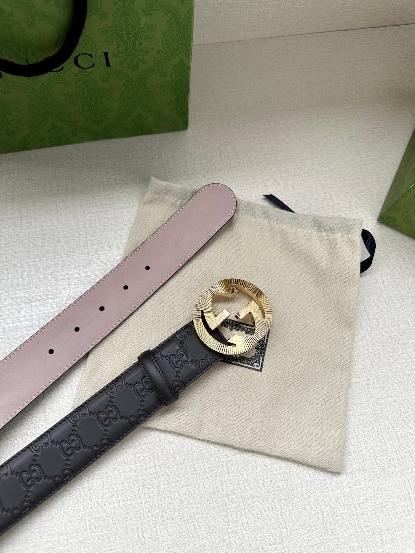 2025 belt Cowhide interlocking belt 4.0cm