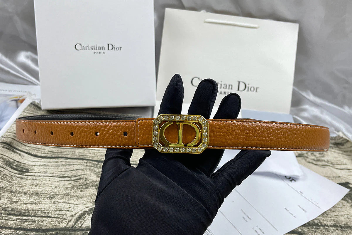 2025 6 Colors  rhinestone lychee pattern double-sided belt