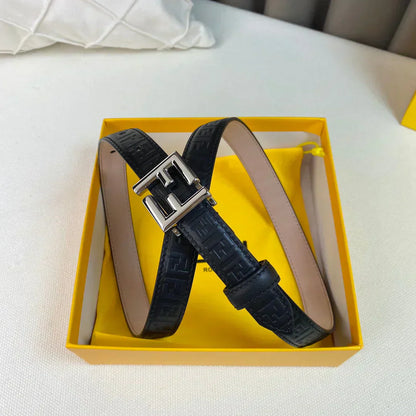 2025 2.0cm Women's New Belts Thin Belts with Rings and FF Buckles