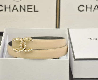 2025 6 color  double pearl rhinestone belt